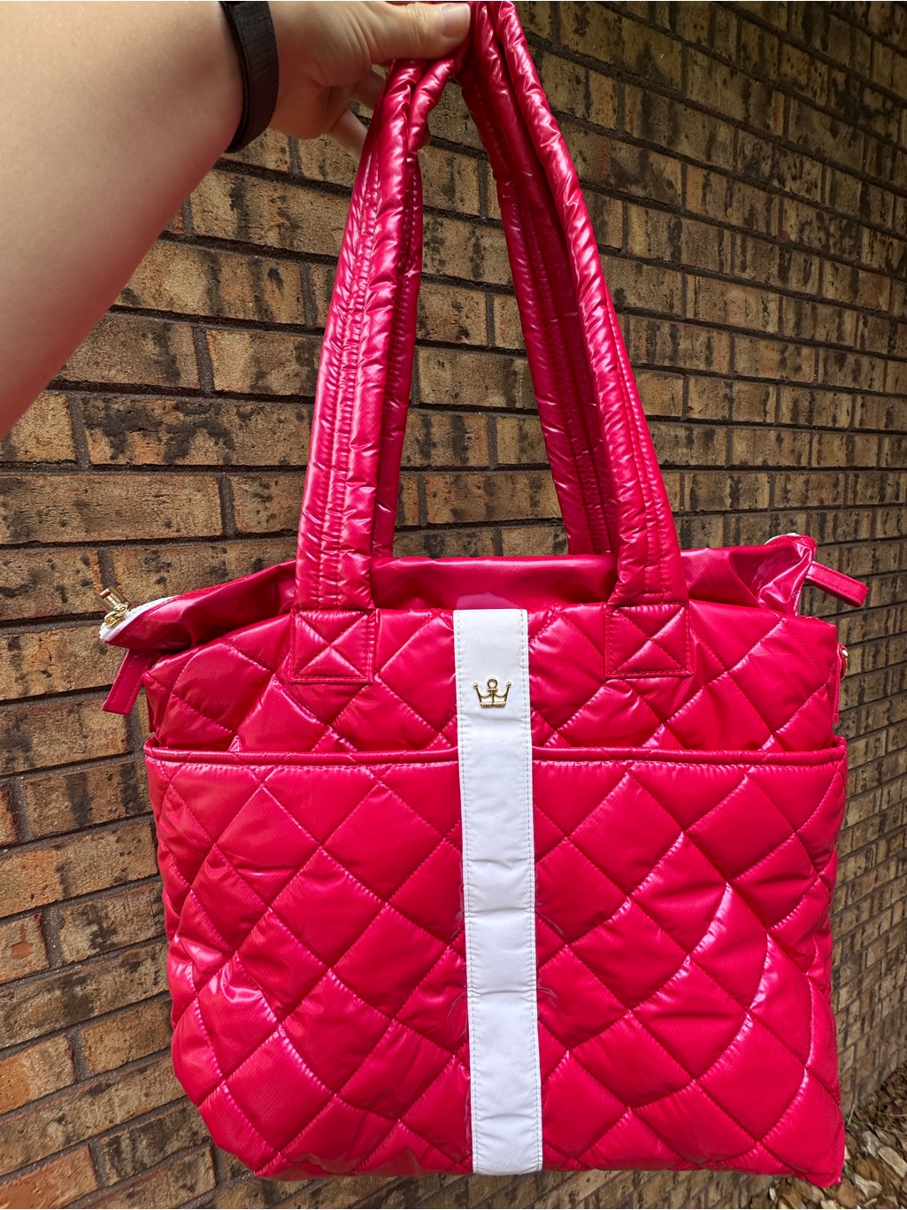 Brand New Quilted Oliver Thomas Hot Pink Weekender Bag